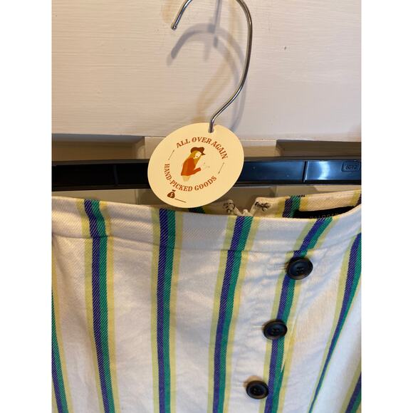 Halogen White Pencil Green Yellow Button Front Skirt 20 - Picture 9 of 9